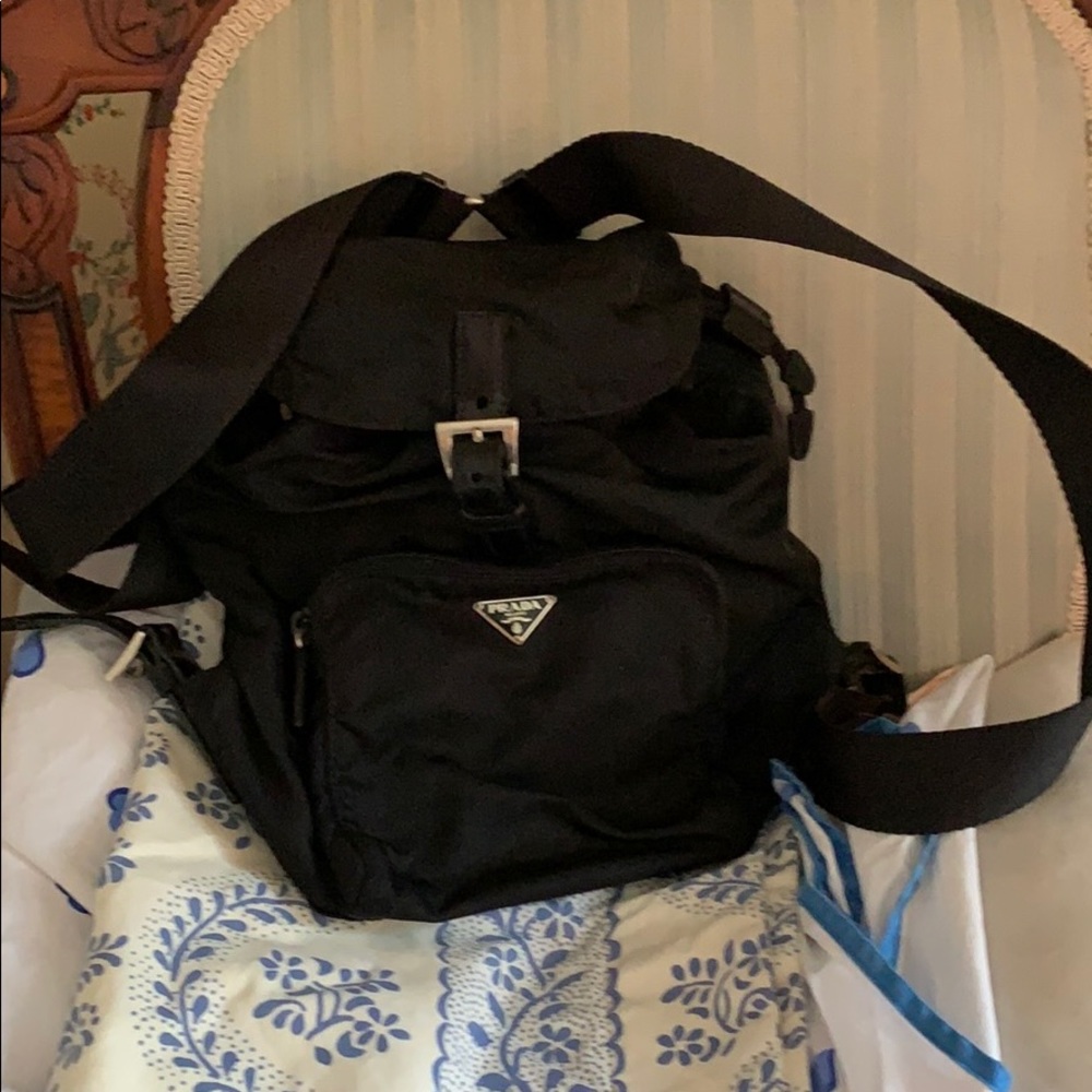 Small Black Nylon Classic Prada Back pack